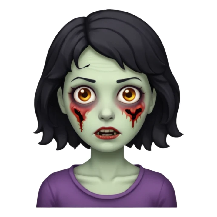 Uma zombi mulher com cabelo curto e preto ondulado sticker