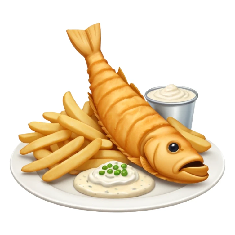 classic dish of fish and chips, golden fried sticker