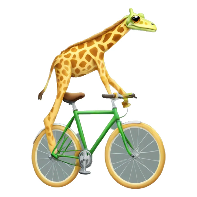 frog with the body of a giraffe on a bicycle sticker
