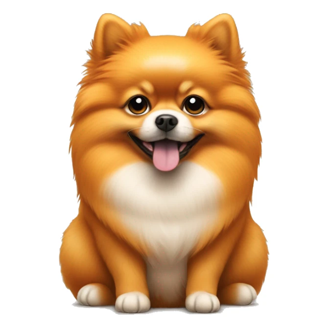 Orange pomeranian sitting with his toy  sticker