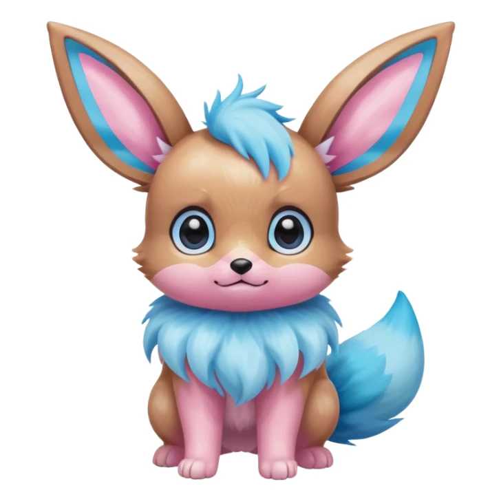 Kawaii Shiny Pastel Eevee Full Body sticker
