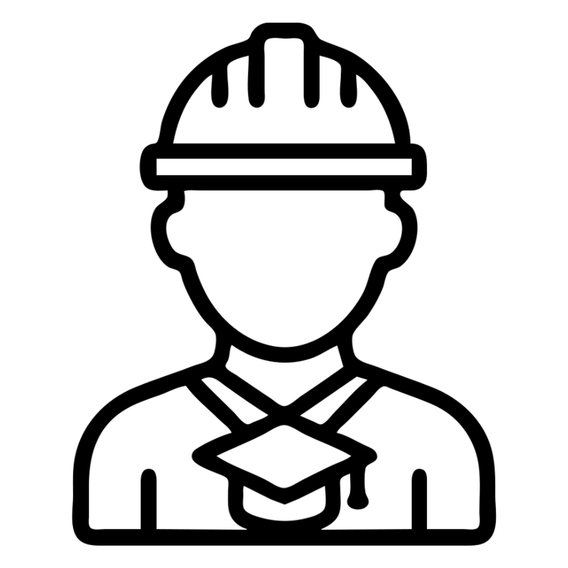 student in construction helmet sticker