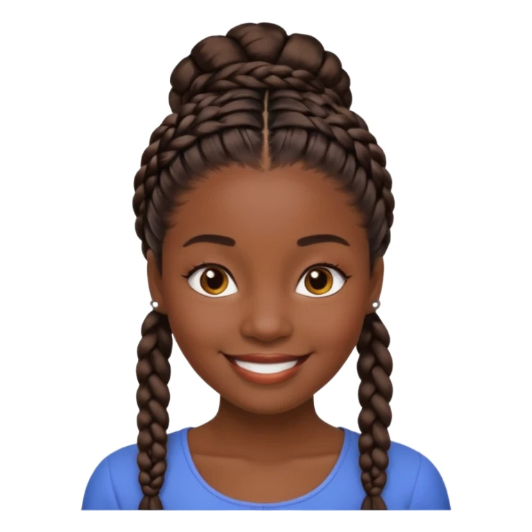 generate an emoji for this phrase, Start strong to earn trust and be noticed. End strong to be remembered. make it a black woman in braids updo. sticker