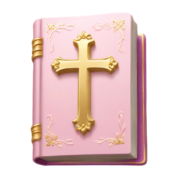 light pink holy Bible with small, royal gold accents sticker