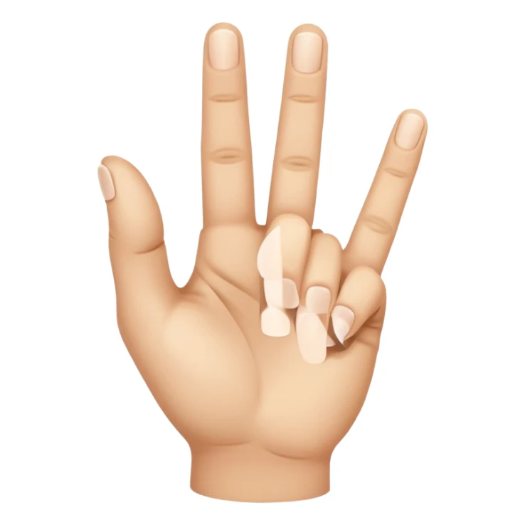 a closed hand with the index finger and middle finger pointing together sticker
