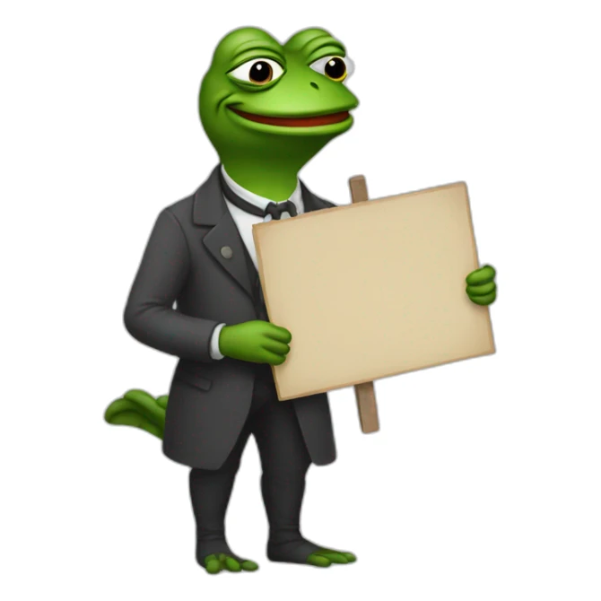 pepe holding a sign sticker