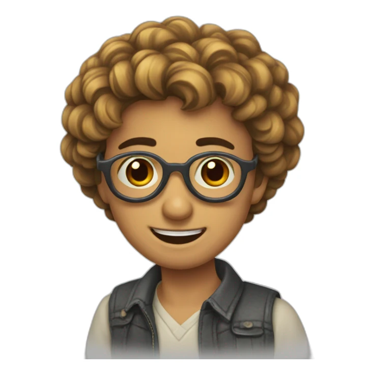 Chico perilla, gafas y pelos pincho  sticker