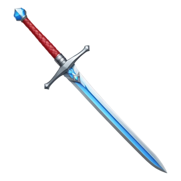 red Piercer — white broad blade + azure grip, Royal Sword. sticker