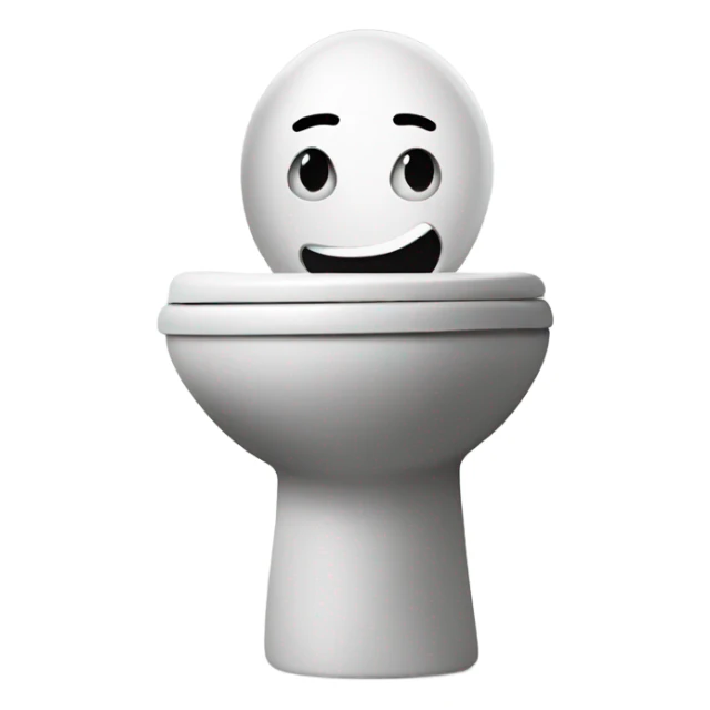 A toilet with a head in it sticker