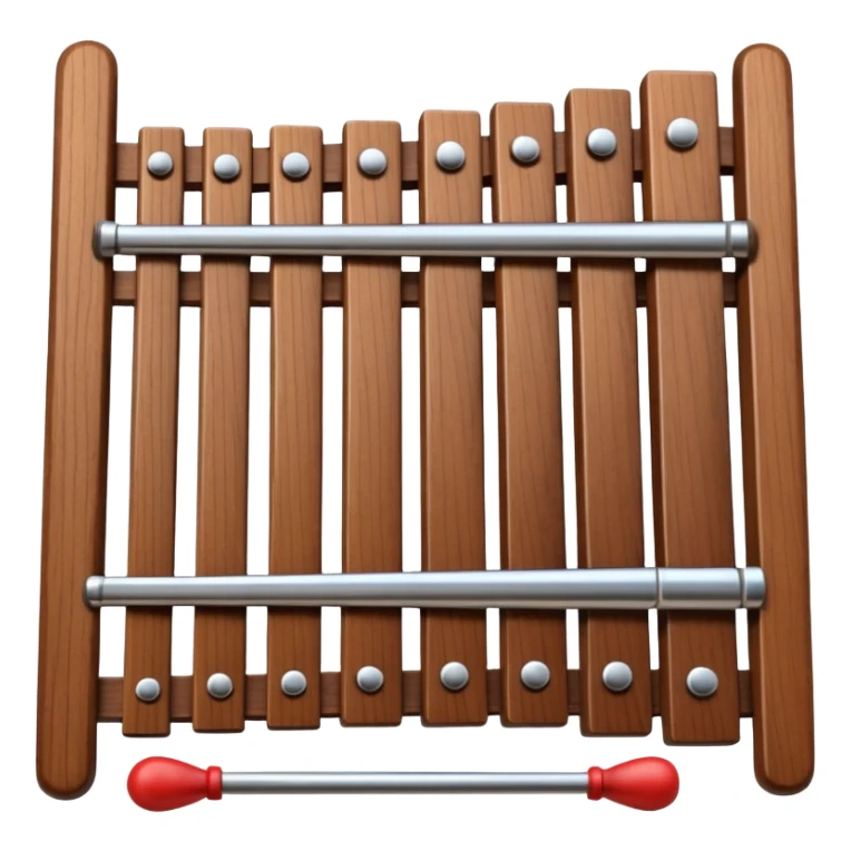 wooden xylophone top view with dark wooden bars sticker