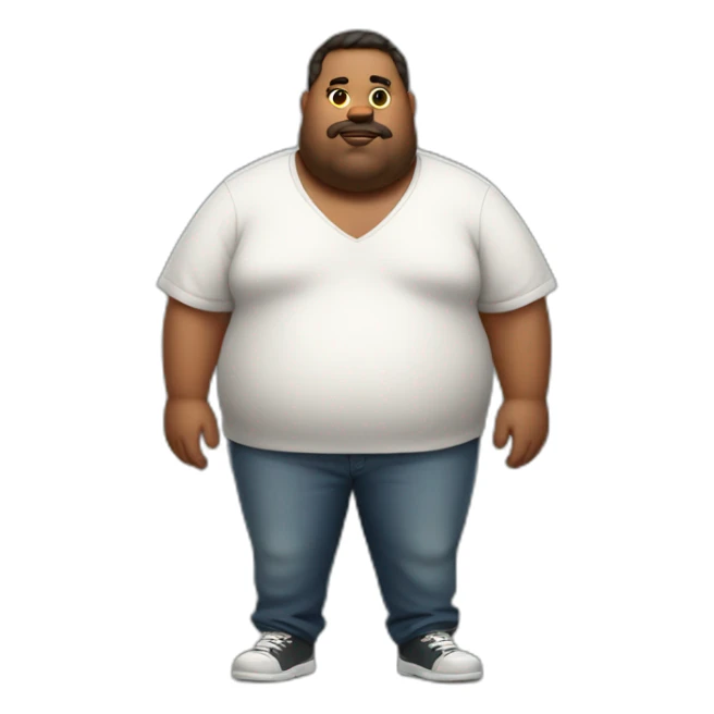 fat guy with modern clothes sticker