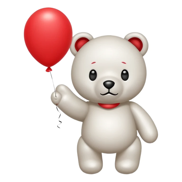 Niedliches gespenst in teddybärform mit einem luftballon in der hand sticker