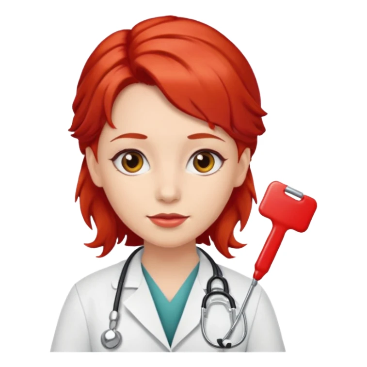 doctors wirh red hairclips sticker