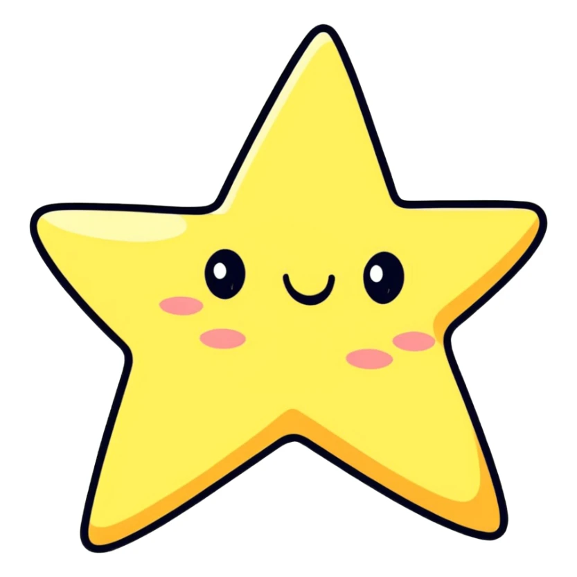 colorful cartoon star stickers, playful sticker