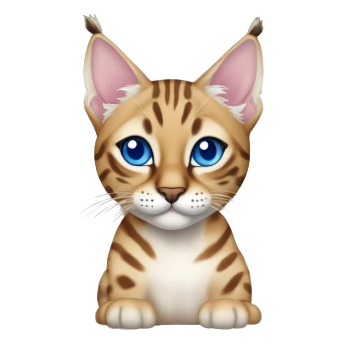 Lynx Bengal cat with Blue eyes sitting sticker