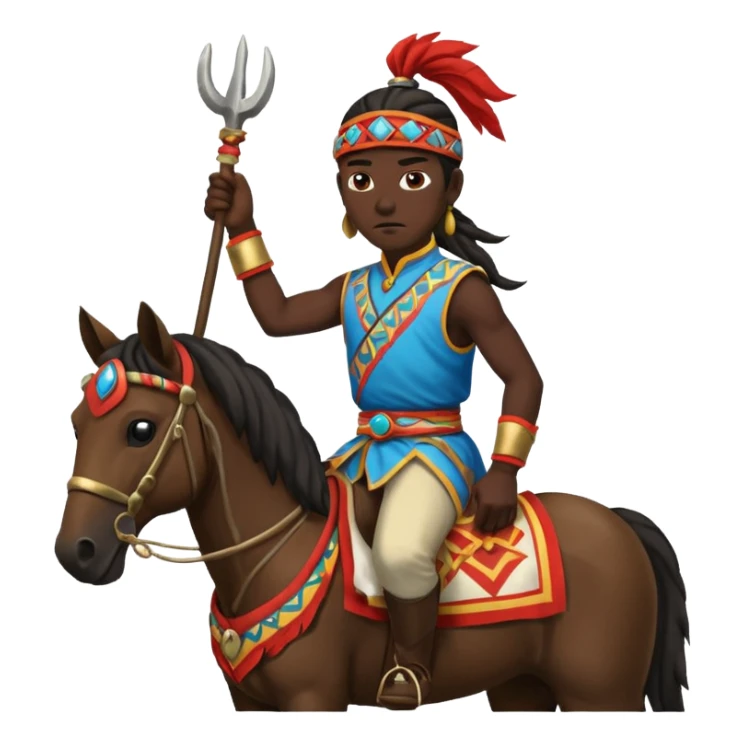 shaman riding horse wearing racing cloth black sticker
