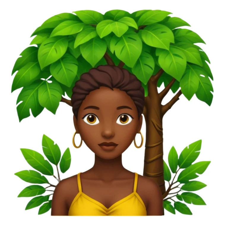 an ola woman with jungle tree sticker
