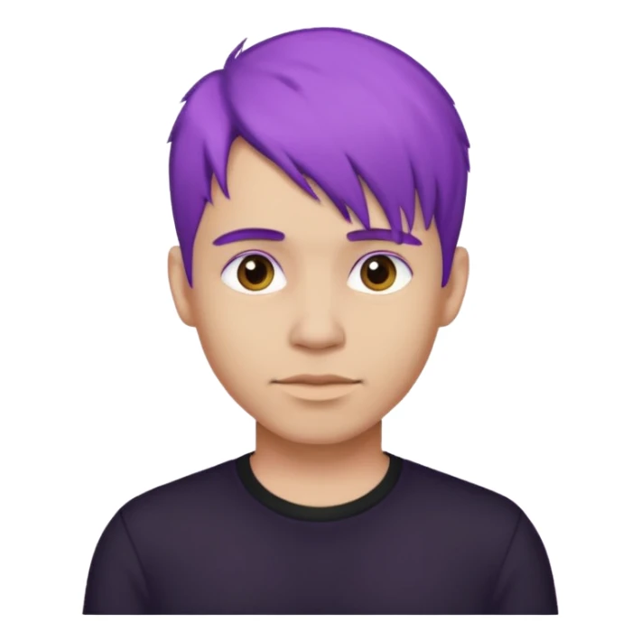 man with purple hair and black shirt sticker