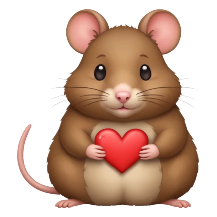 little fat rat with hearts sticker