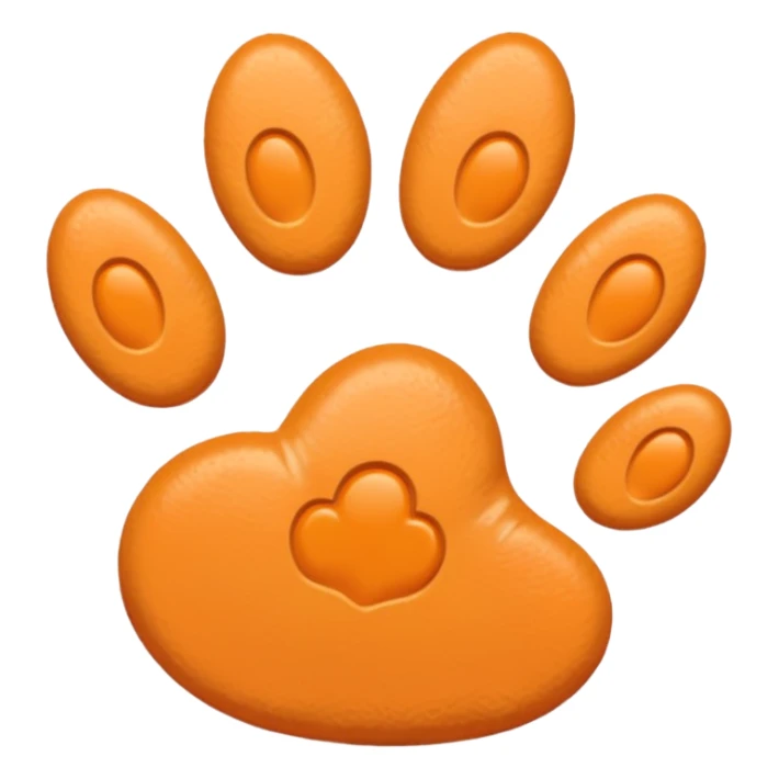 a pale pastel orange pawprint sticker
