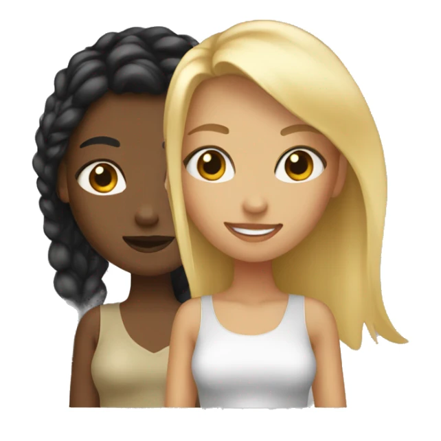 Black and blonde girl besties sticker