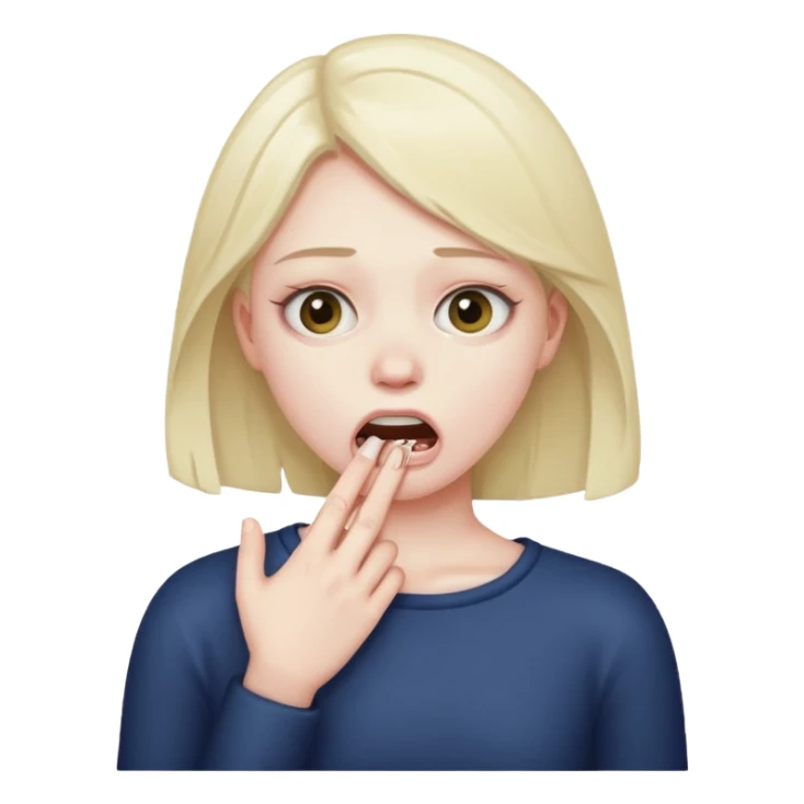 a girl pretending to choke them self sticker