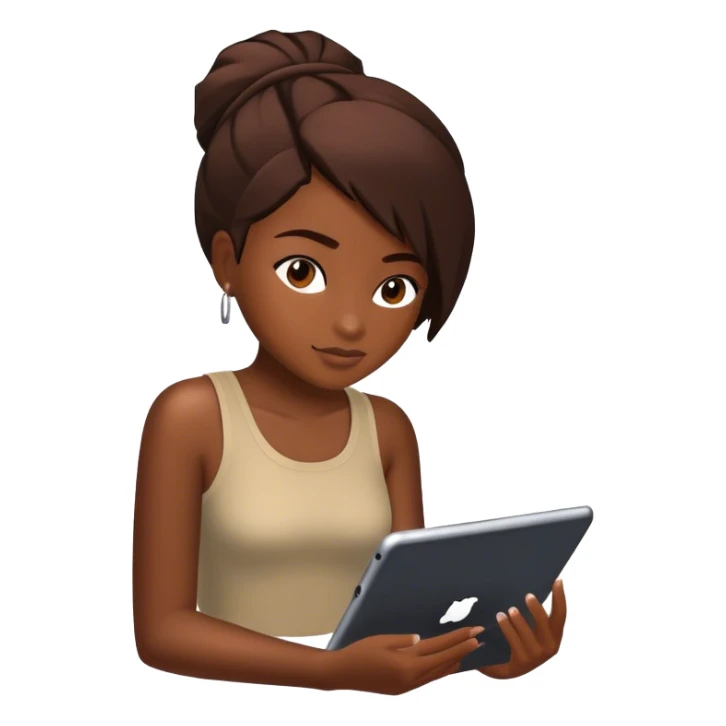 black girl playing roblox on her ipad sticker