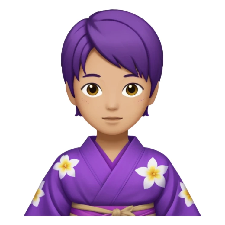 não binário japones kimono roxo sticker
