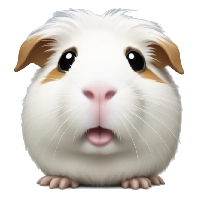 Guinea pig with white fur covering eyes sticker