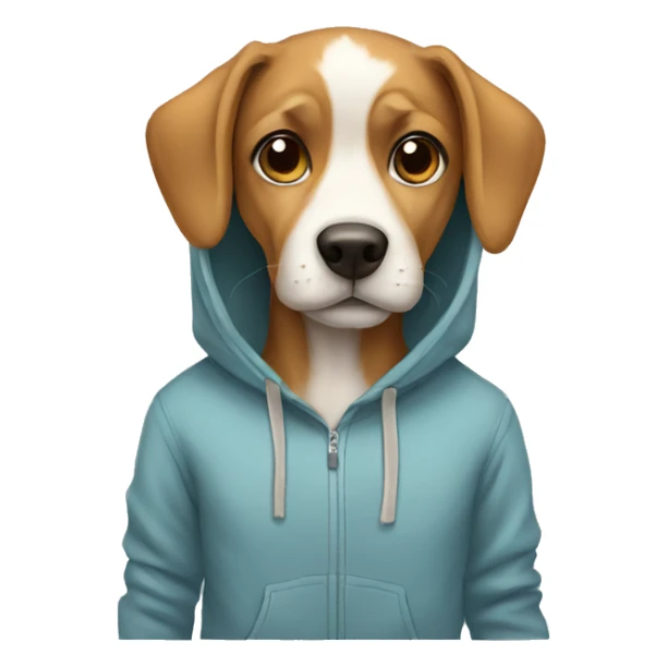 Dog wearing the hoodie sticker