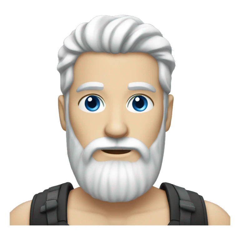 White man with long beard with blue eyesblack hair sticker
