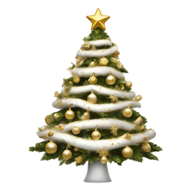 vallina Christmas tree with white and gold decorations sticker