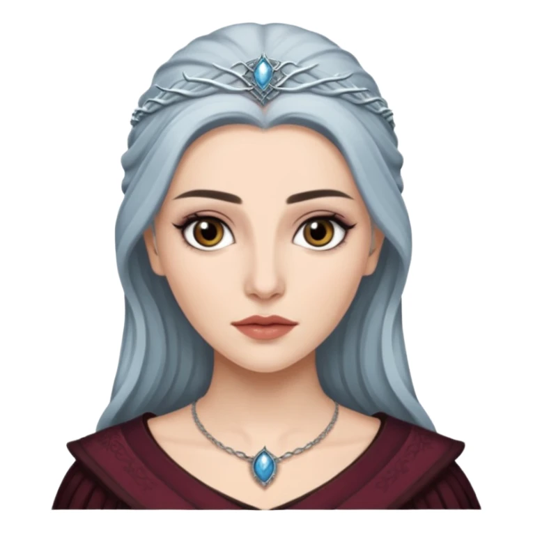 Hande Erçel as a lady from game of thrones from Starfall. Her eyes are gray. sticker
