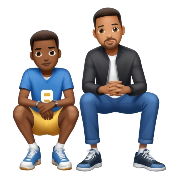 chris rock on his knees in front of will smith  sticker