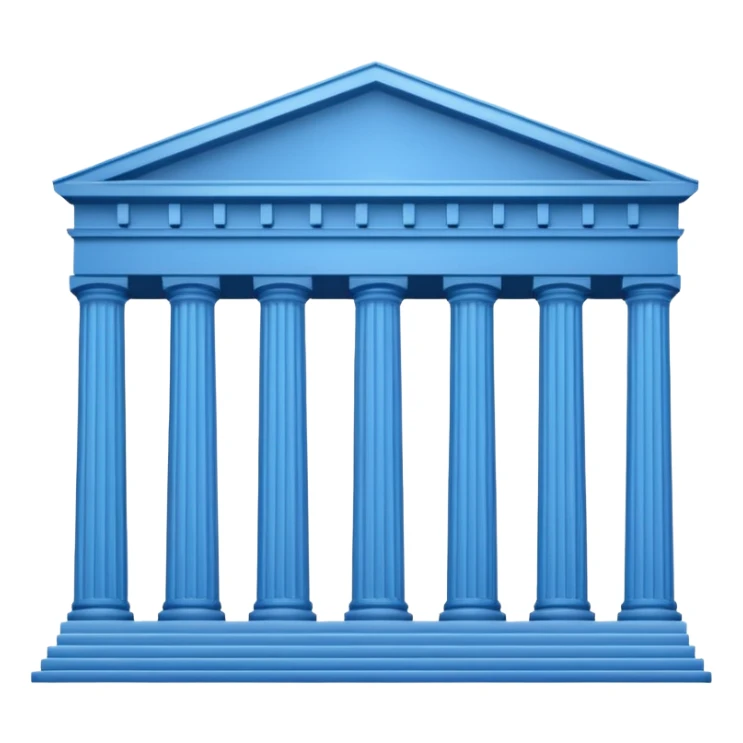 haz un emoji de un edificio griego en 3D, caricatura sticker