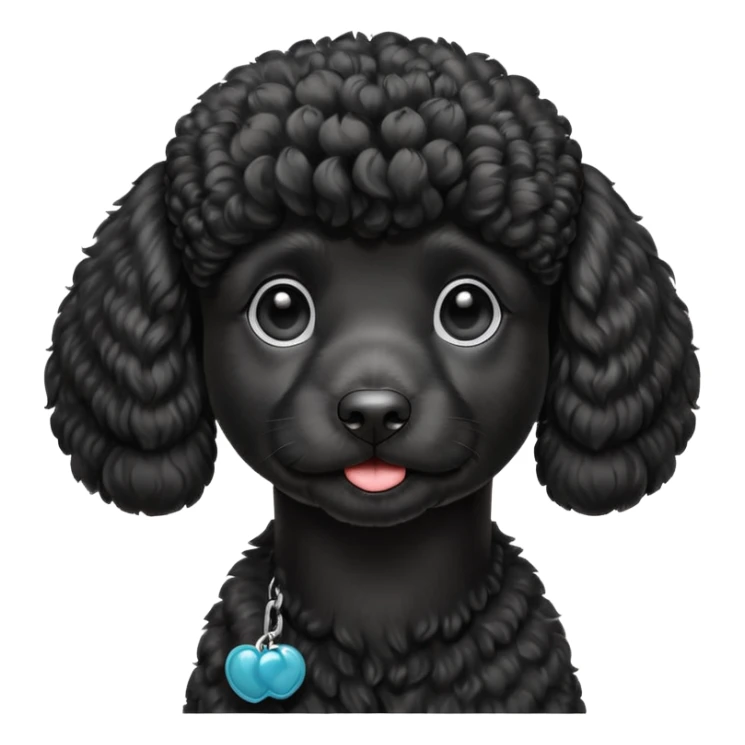A high-resolution digital illustration of a black poodle in a clean, semi-realistic style. The poodle is shown facing sideways head tilted  sticker