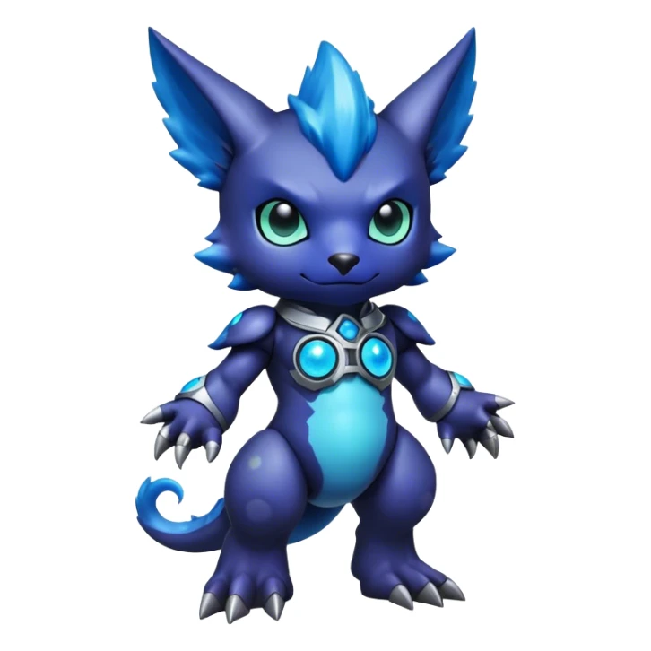 Cute cool colorful dark nebula fantasy-Digimon-animal-hybrid full body sticker