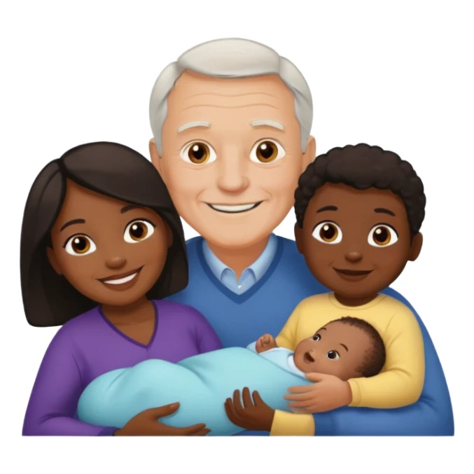 Old white man younger black women and baby sticker