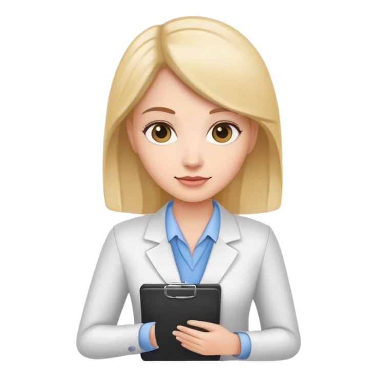 female HR manager holding clipboard sticker