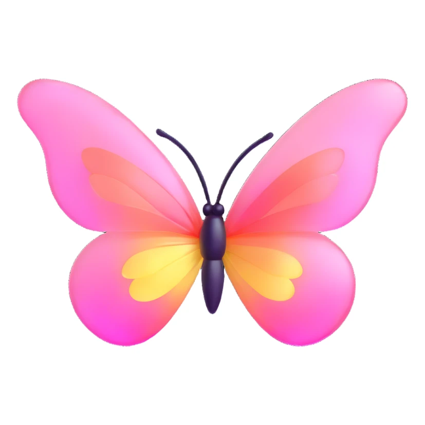 Light pink rainbow glass crystal butterfly sticker