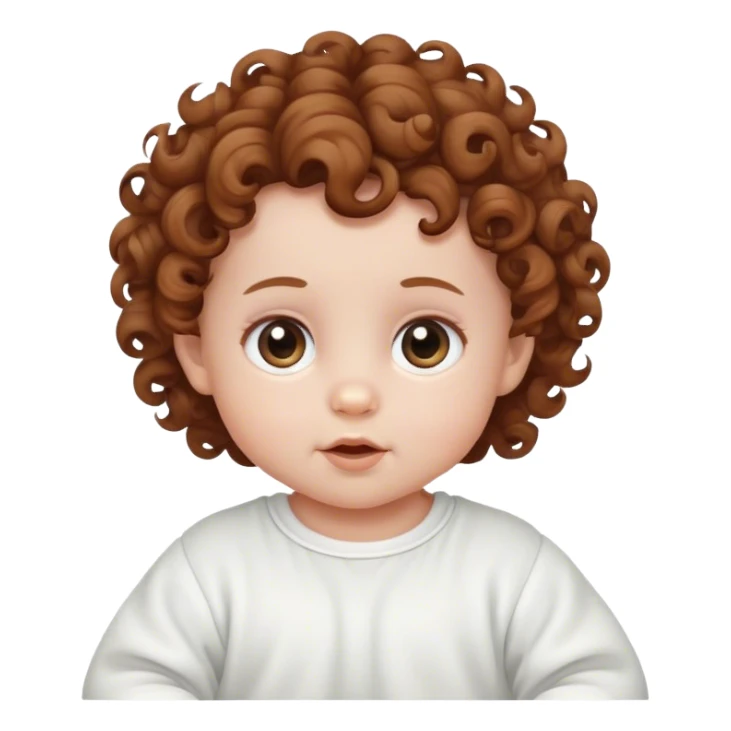 Wite Baby with curly brown hair  sticker