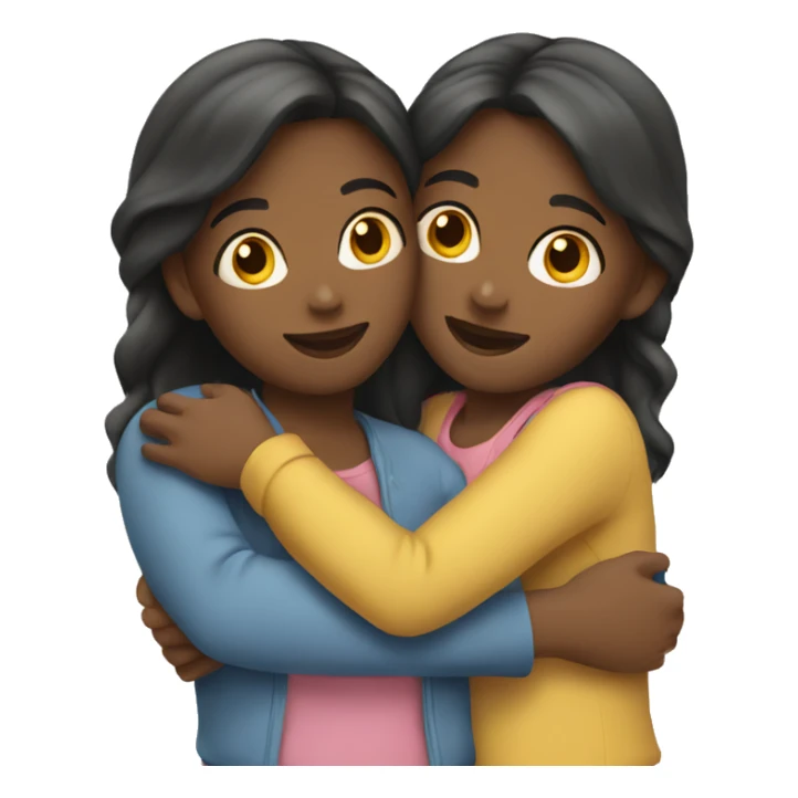 Two girls hugging  sticker