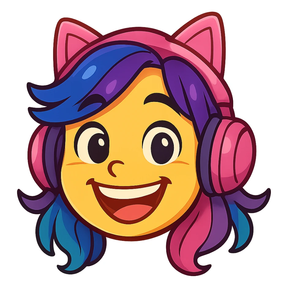 cute femboy with a smile, emoji style sticker