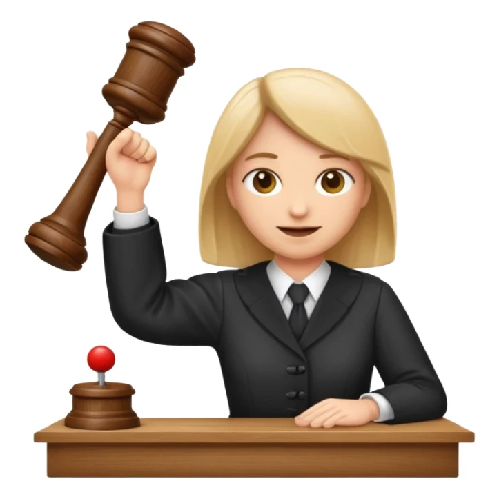 draw an emoji of a judge banging a gavel on the table  sticker