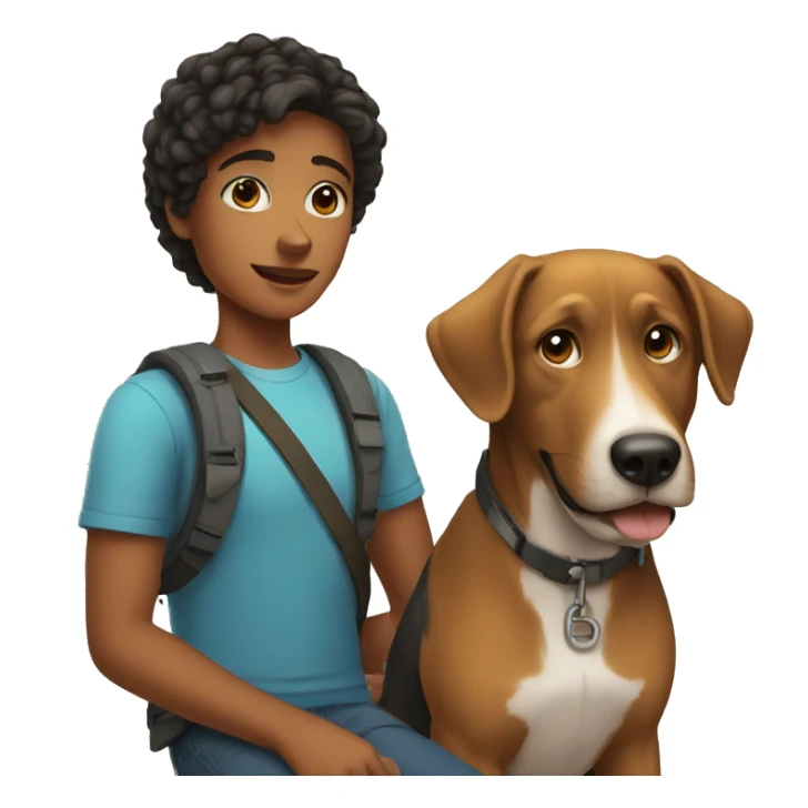 Girl with his dog sticker