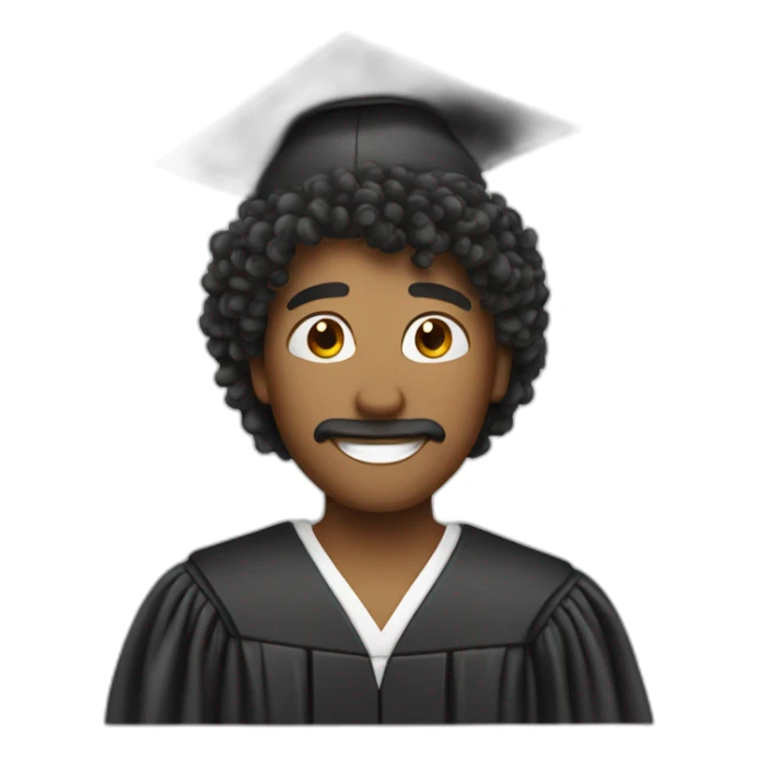 Proud graduate Male long crazy Hair emoji sticker