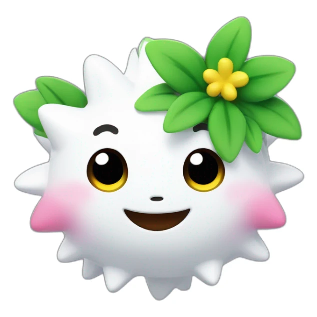 Infuse Shaymin Landform's face with excitement, ensuring its eyes sparkle vibrantly. Capture lively visuals, dynamic effects, and vibrant expressions for engaging moments sticker