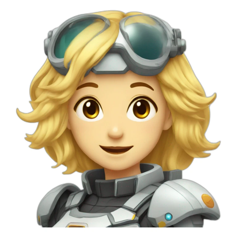 Anime space girl emoticon shows class and smiles sticker