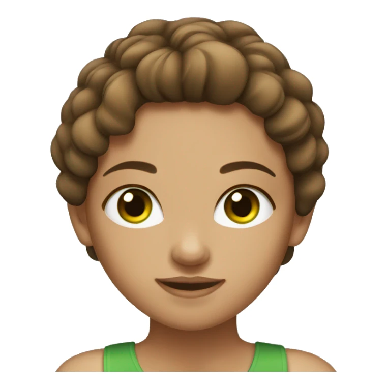 Tan girl with brown hair and green eyes sticker