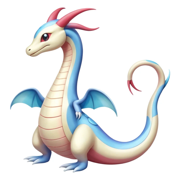 Milotic-Dragonair-Dratini-hybrid, full body, two legs, two hands sticker